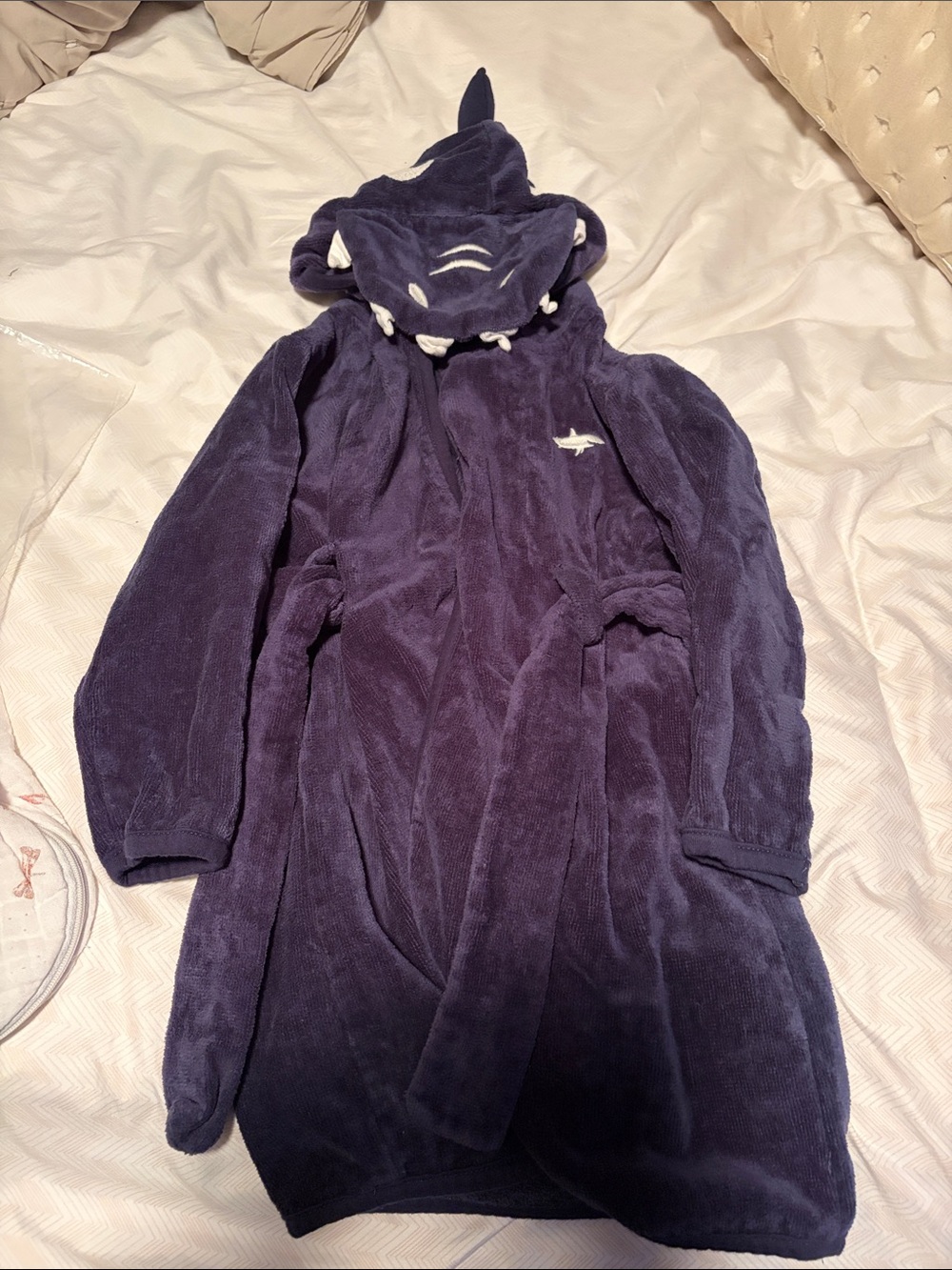 Cozy Kids Shark Hooded Robe - Deep Blue - 4